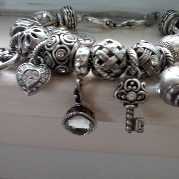 Brighton  charm bracelet loaded with 19 charms  beads 2 stoppers - Picture 5 of 14